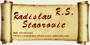 Radislav Staorović vizit kartica